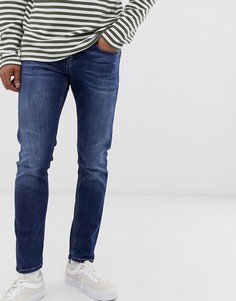 Синие выбеленные джинсы-морковки узкого кроя Scotch and Soda-Синий