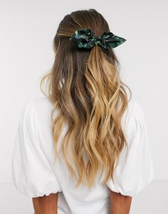 Резинка для волос с бантом и пальмовым принтом ASOS DESIGN-Мульти