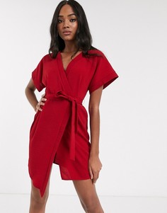 Платье мини с запахом ASOS DESIGN-Красный