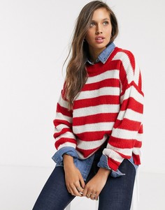 Джемпер в полоску Brave Soul-Красный