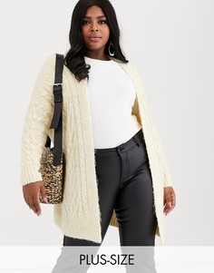 Кремовый вязаный кардиган Vero Moda Curve-Бежевый