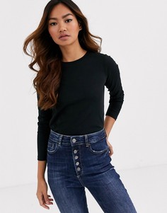 Лонгслив из органического хлопка Brave Soul-Черный