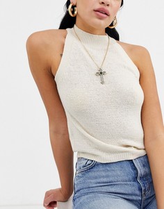 Эффектное ожерелье с подвеской-крестом Pieces-Золотой