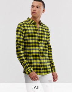 Клетчатая фланелевая рубашка классического кроя Another Influence-Желтый