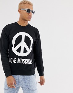 Свитер с символом мира Love Moschino-Черный