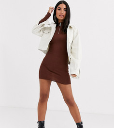 Платье-джемпер на молнии Brave Soul Petite goswell-Коричневый