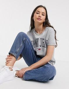 Футболка с логотипом Tommy Jeans-Серый