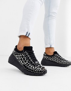 Кроссовки с заклепками Steve Madden-Черный