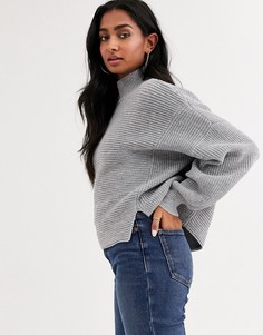 Джемпер с асимметричными краями ASOS DESIGN-Серый