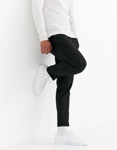 Суженные книзу строгие брюки Selected Homme-Черный