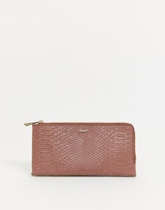 Розовый кожаный кошелек на молнии Paul Costelloe