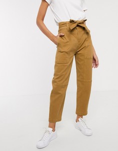 Брюки-морковки ASOS WHITE-Коричневый