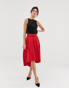 Юбка миди для выпускного с бантом ASOS DESIGN-Красный