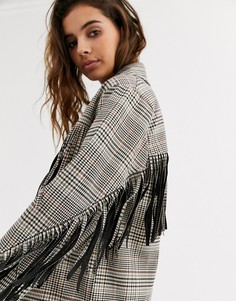 Куртка с шевронным узором и бахромой ASOS DESIGN-Мульти