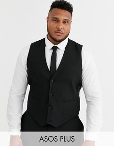 Черный облегающий жилет ASOS DESIGN Plus