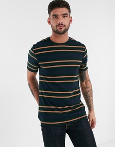 Темно-зеленая футболка в горизонтальную полоску Burton Menswear-Зеленый
