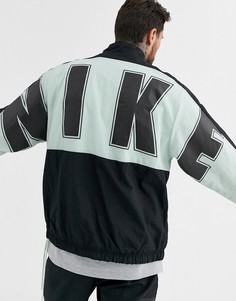 Ветровка мятного цвета с логотипом Nike-Зеленый