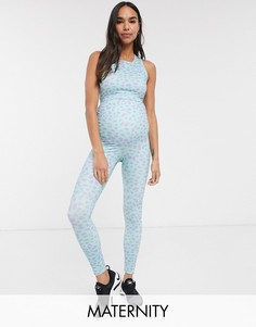 Моделирующие леггинсы с завышенной талией в горошек ASOS 4505 Maternity-Мульти