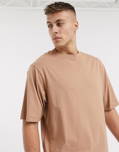 Свободная светло-коричневая футболка River Island-Коричневый