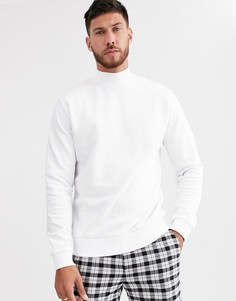 Белый свитшот с высоким воротом ASOS DESIGN