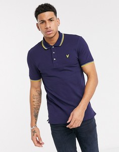Темно-синее поло с контрастным воротником Lyle & Scott-Темно-синий