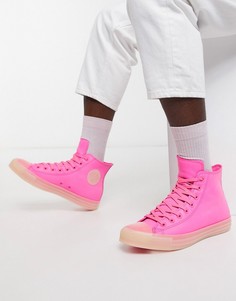 Неоново-розовые кожаные кеды Converse Chuck Taylor-Розовый