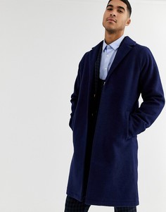Пальто-кокон с добавлением шерсти Harry Brown-Синий