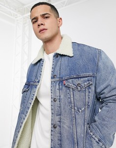 Свободная джинсовая куртка на подкладке из искусственной цигейки Levis vintage-Синий Levis®