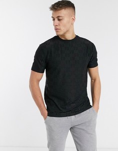 Черная узкая футболка River Island-Черный