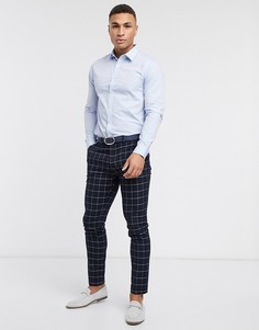 Голубая поплиновая рубашка классического кроя New Look-Синий