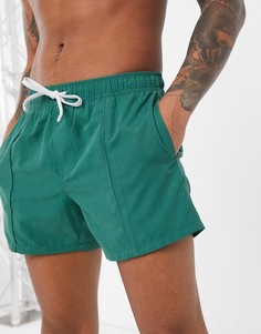 Зеленые короткие шорты для плавания ASOS DESIGN-Зеленый