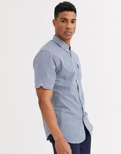 Оксфордская рубашка в клетку с короткими рукавами Ben Sherman-Синий
