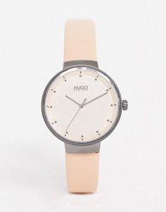 Часы с розовым кожаным ремешком HUGO 1540001 Go - 38 мм-Розовый