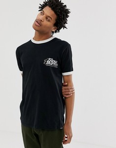 Черная футболка с отделкой Volcom-Белый