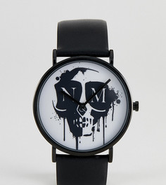 Часы с кожаным ремешком и черепом Noose & Monkey-Черный