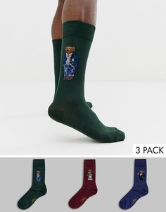 Набор носков (зеленый/темно-синий/красный) Polo Ralph Lauren - 3 пары