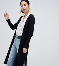 Черный кардиган миди в рубчик New Look