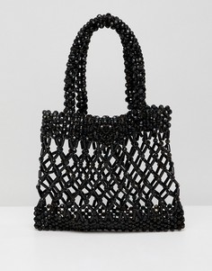 Клатч с ручками и отделкой бисером ASOS DESIGN-Черный
