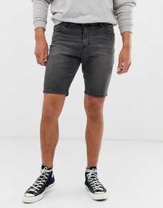Черные выбеленные облегающие джинсовые шорты ASOS DESIGN-Черный