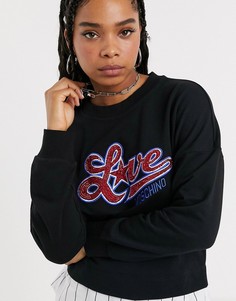 Свитшот с логотипом Love Moschino-Черный