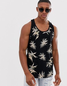 Черная майка с цветочным принтом Bellfield-Черный
