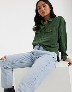 Рубашка в стиле милитари Miss Selfridge-Зеленый