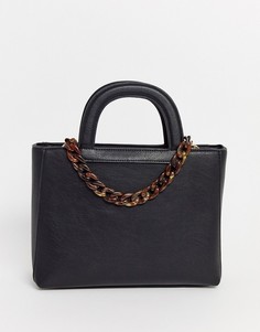 Черная сумка-тоут с жесткой ручкой Dune-Черный