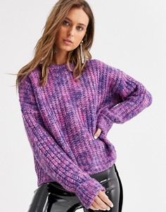 Фиолетовый вязаный джемпер Bershka