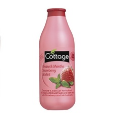 Гель для душа и пена для ванн Cottage "Milk Strawberry and Mint. Клубника и мята"