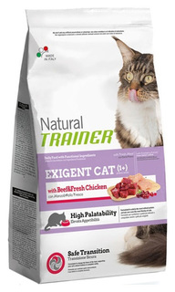 Сухой корм для кошек TRAINER Natural Exigent Cat, для привередливых, говядина,курица,1,5кг