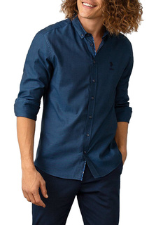 Рубашка мужская U.S. POLO Assn. G081SZ0040RUBY VR033 синяя 4XL