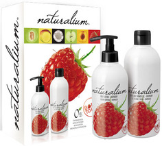 Подарочный набор NATURALIUM Малина гель для душа, 500 мл + лосьон для тела, 370 мл