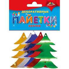 Набор для творчества Апплика "Декоративные пайетки" Новый год, Ёлочки