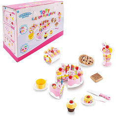 Игровой набор Abtoys Помогаю Маме Торт фруктовый с аксессуарами, 75 предметов
